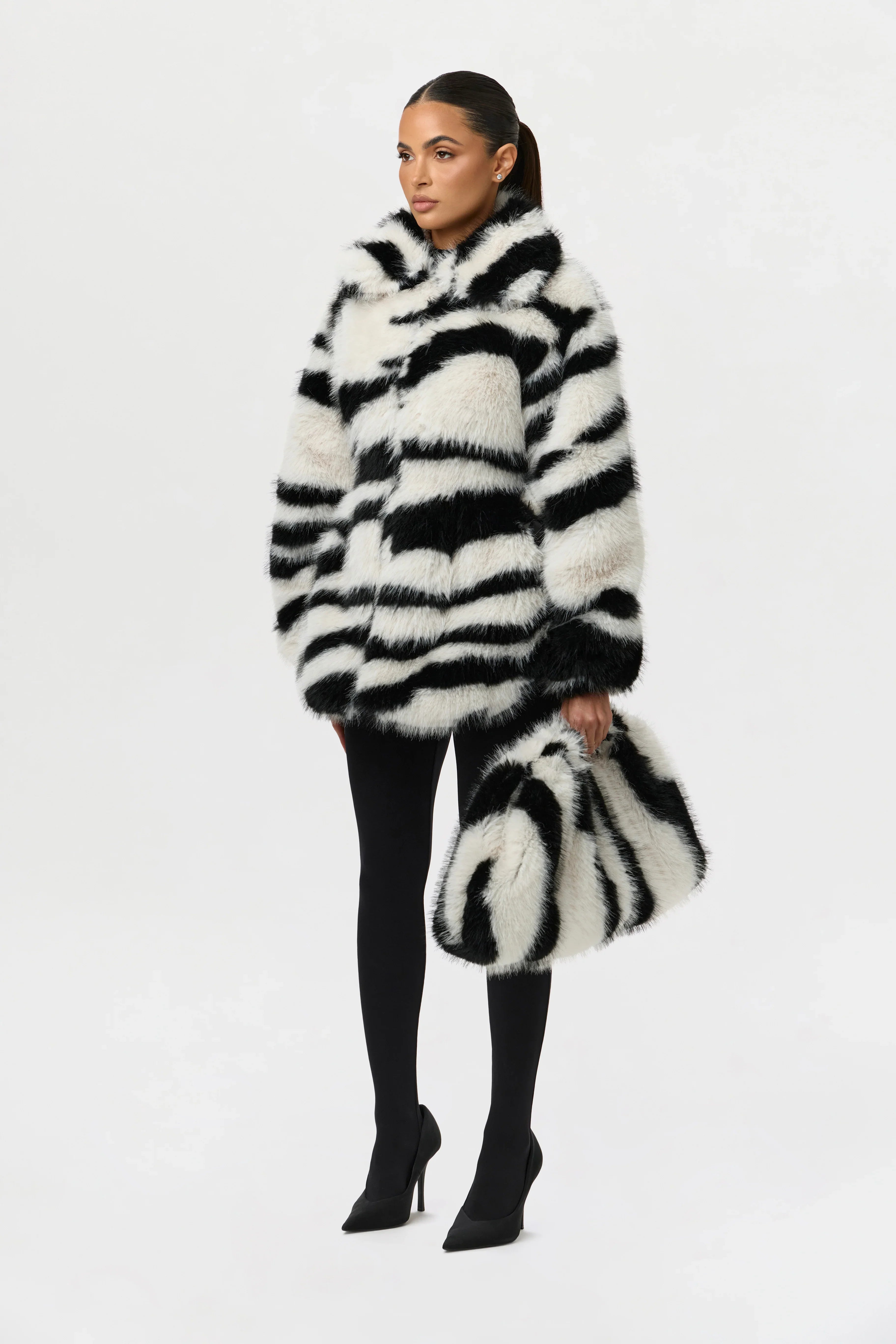 Faux Fur Animal Print Purse