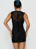 Kelira Keyhole Cutout Mini Dress Black