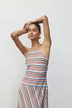 Halter Maxi Dress | Vintage Stripe