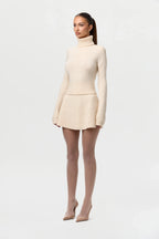 Knit Ribbed A-Line Mini Skirt