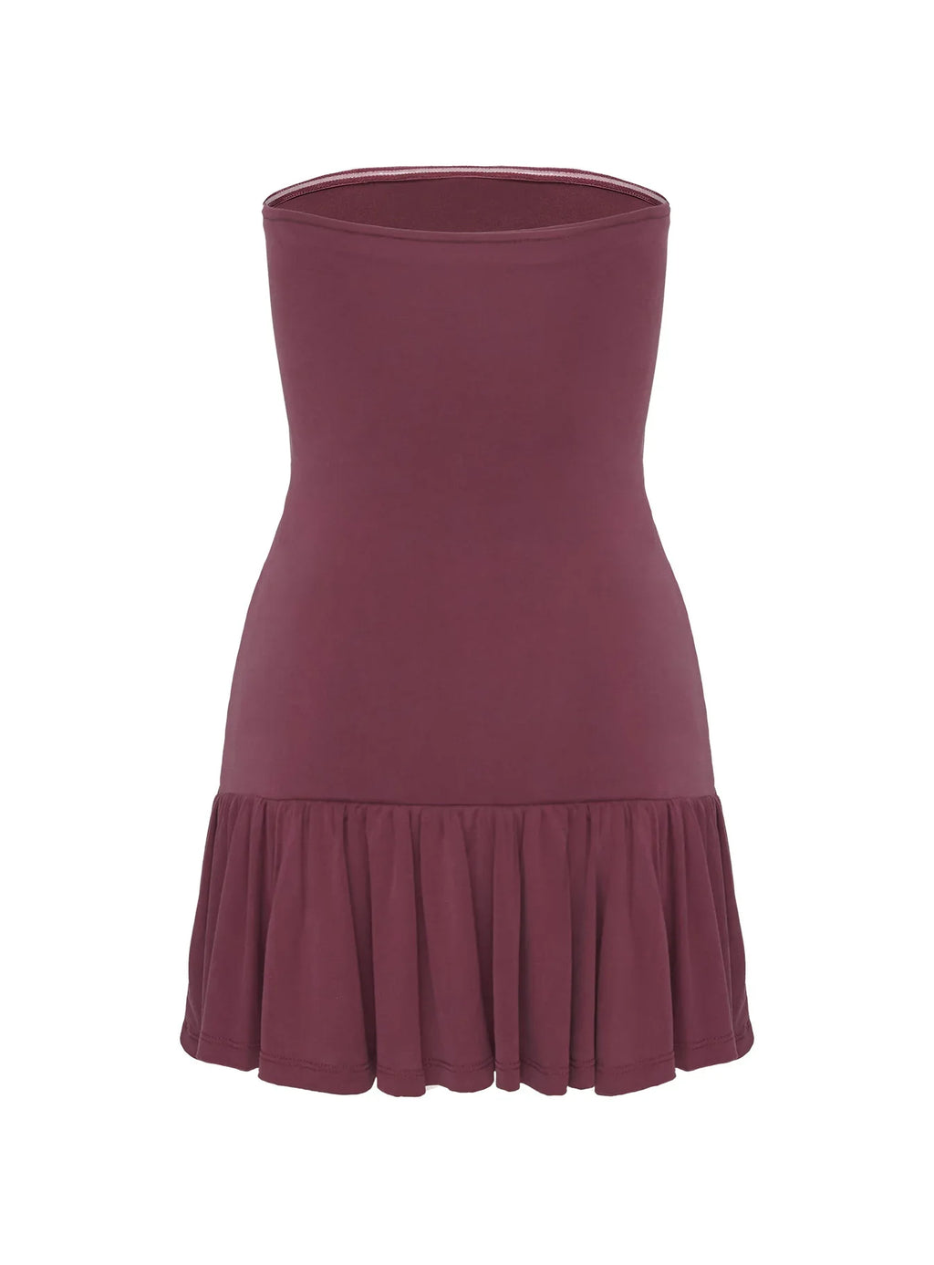 Love Lingers Strapless Mini Dress Burgundy Petite