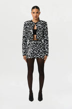 Geometric Sequin Mini Skirt