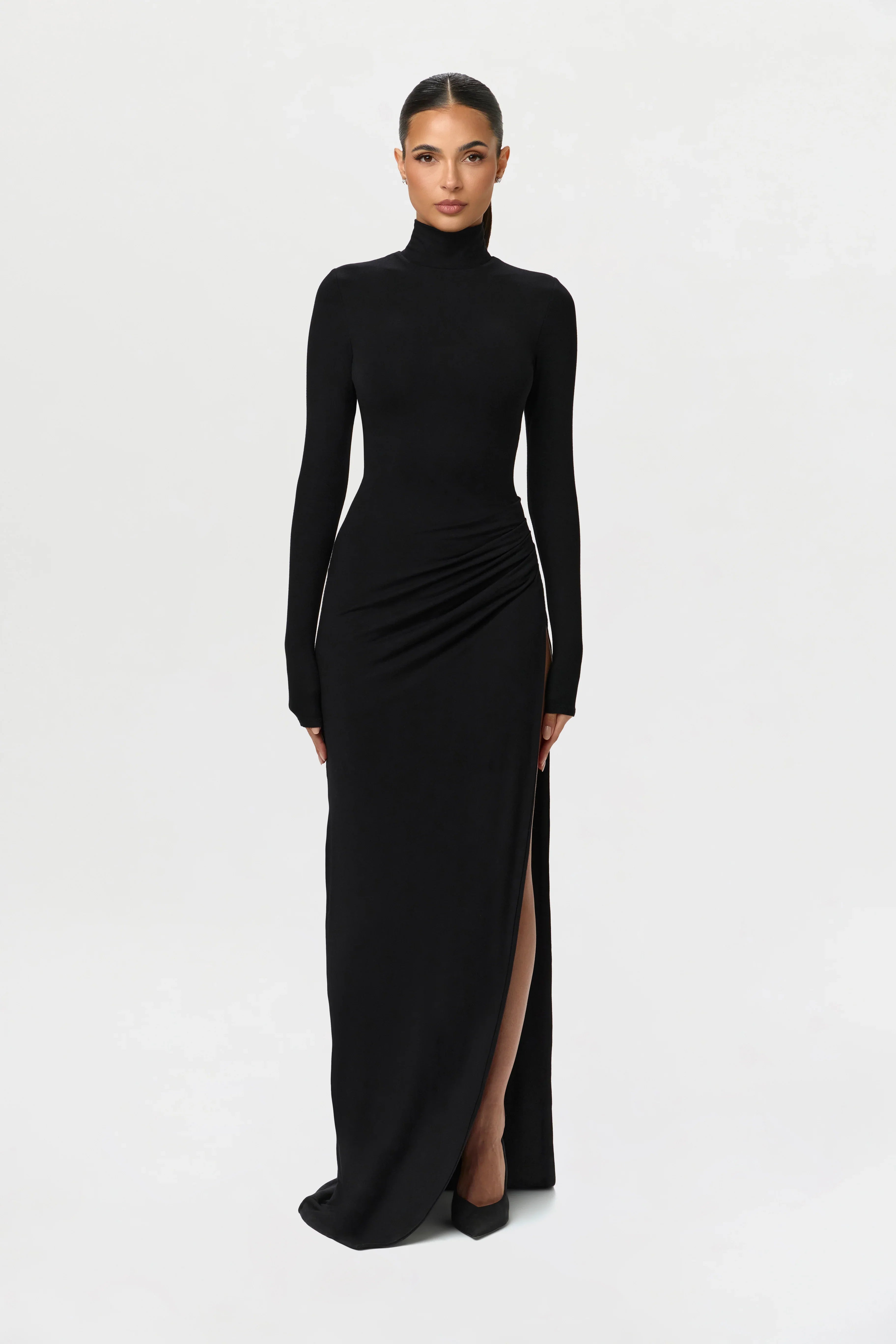 Butter Contour High Slit Maxi Dress