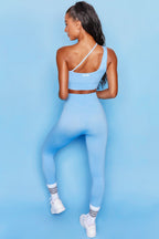 Evolve Seamless Asymmetric Crop Top in Light Blue