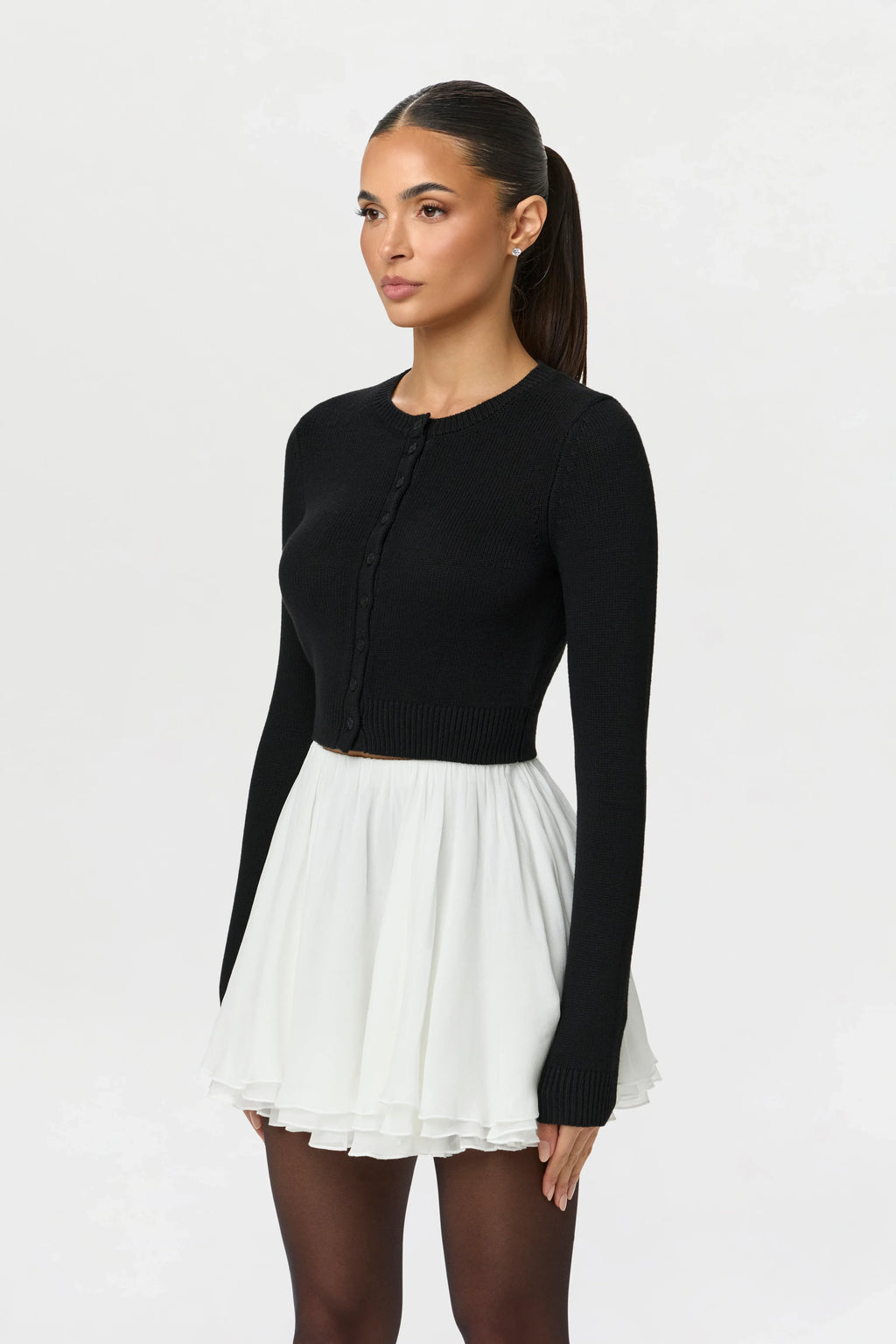 Chiffon Flare Mini Skirt