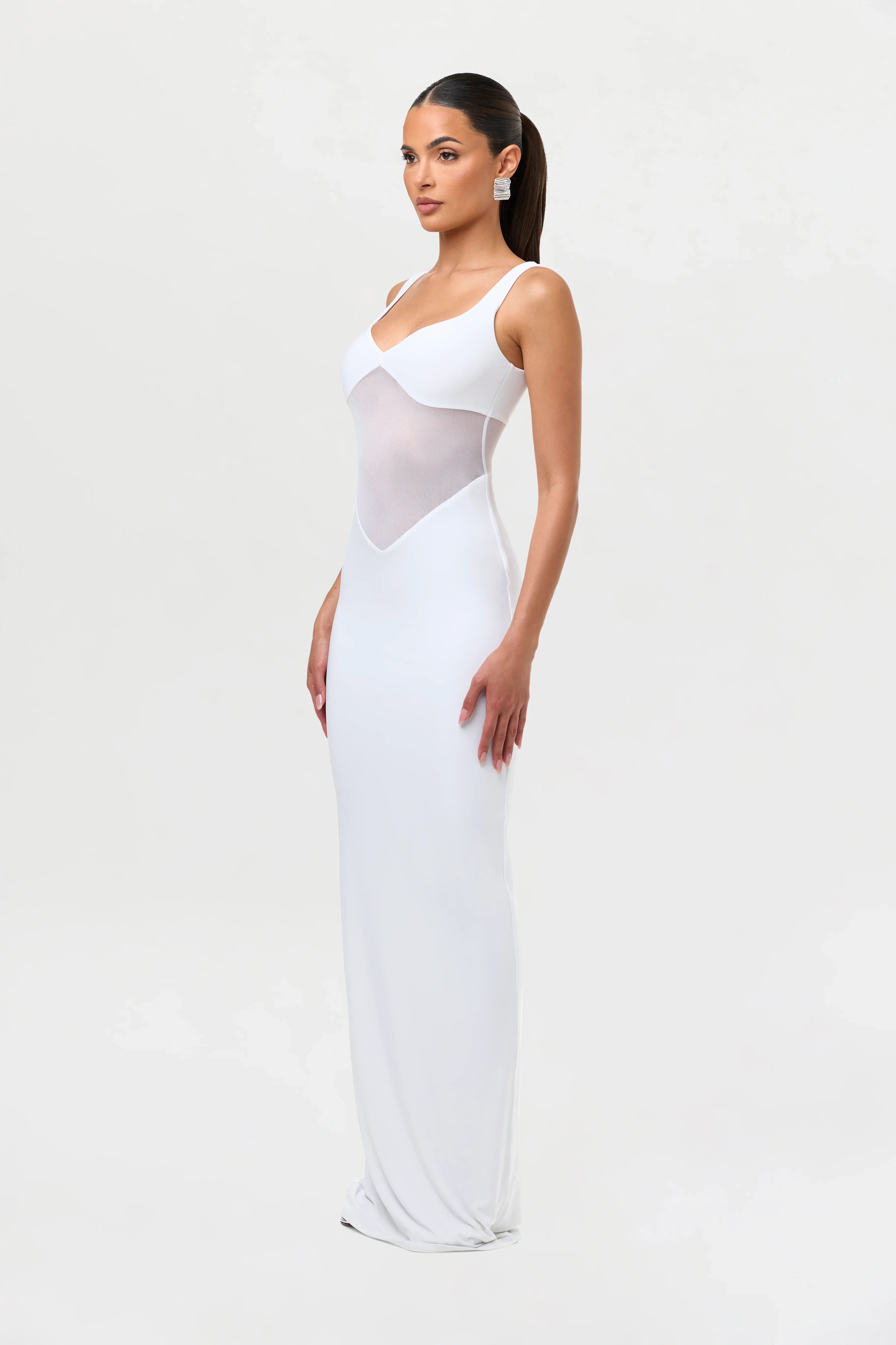 Hourglass Mesh Contrast Dress