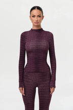 Naked Print Mock Neck Top