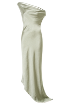 Yvette Slip Maxi Dress With Asymmetrical Hem - Sage
