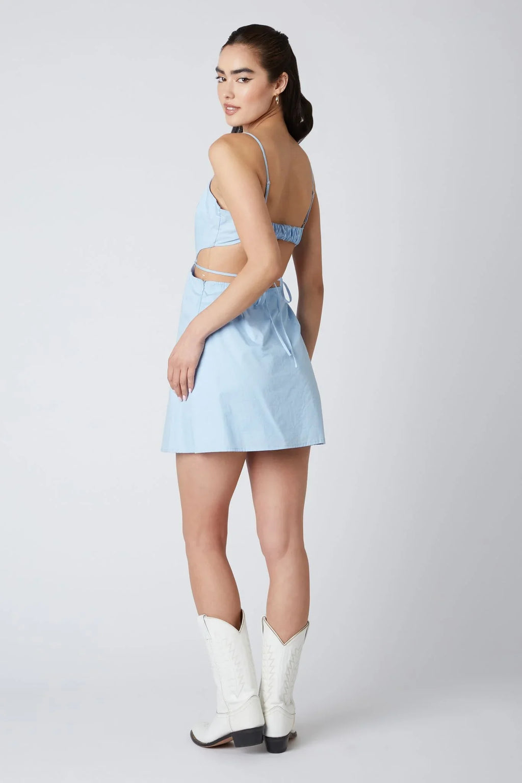 Poplin Cut Out Mini Dress