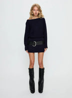 Bellamie Long Sleeve Mini Dress Navy