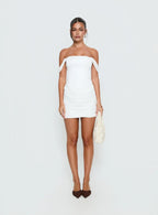 Joslyne Off Shoulder Corset Mini Dress White
