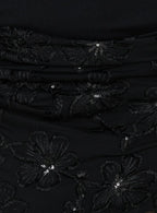 Bless Her Heart Contrast Halter Mini Dress Black
