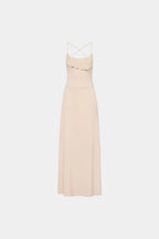 Frill Backless Maxi Dress | Blush Satin
