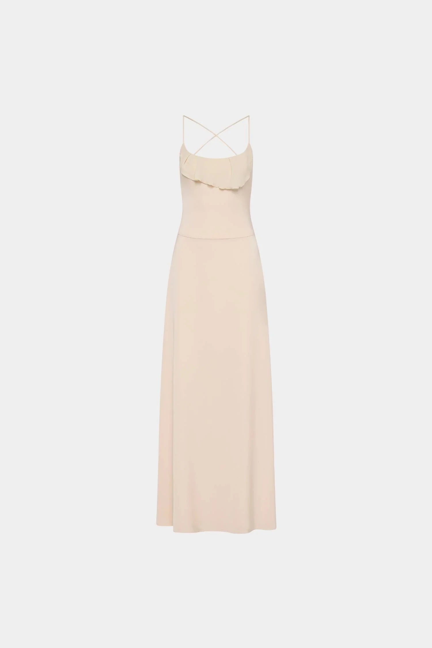 Frill Backless Maxi Dress | Blush Satin