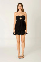 Chiffon Strapless Mini Dress