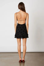 Flocked Velvet Mini Dress