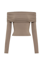 Lucinda Recycled Nylon Off Shoulder Top - Coco