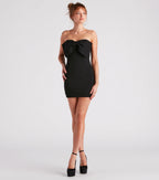 You're A Gift Bow Crepe Mini Dress