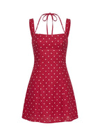 Kourtnae Halter Mini Dress Red Polka Dot