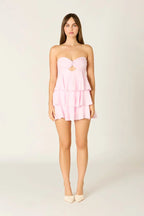 Strapless Tiered Mini Dress