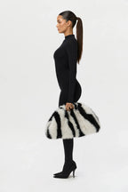 Faux Fur Animal Print Purse