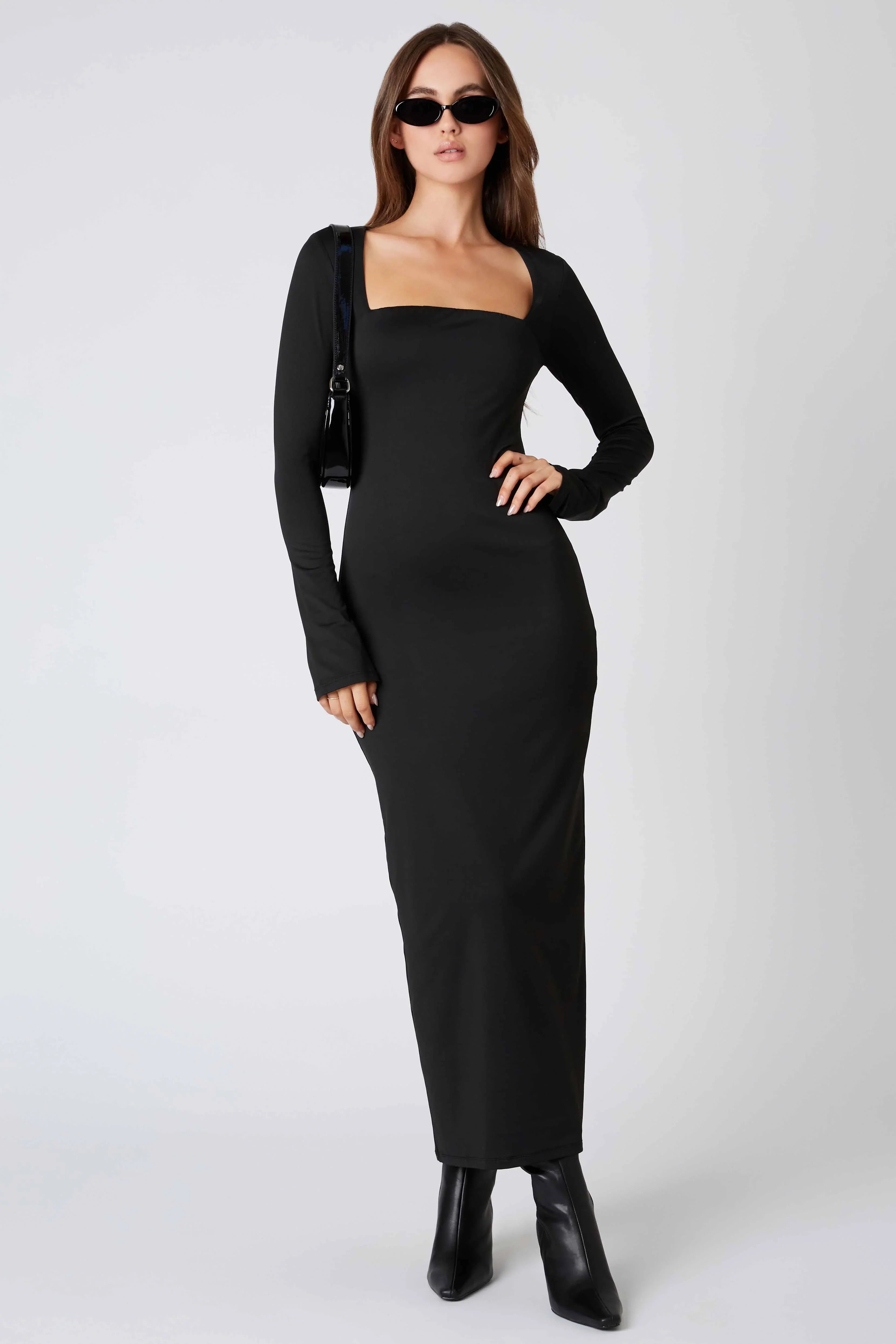 Long Sleeve Square Neck Maxi Dress
