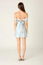 Satin Off The Shoulder Mini Dress