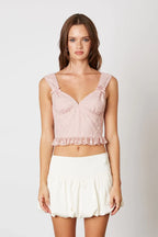 Lace Ruffle Bow Top