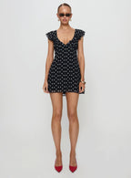 I Guess So Mini Dress Black Polka Dot