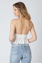 Peplum Low Back Top