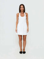 These Words Halter Mini Dress White