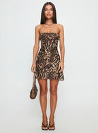 Confessions Strapless Mini Dress Leopard