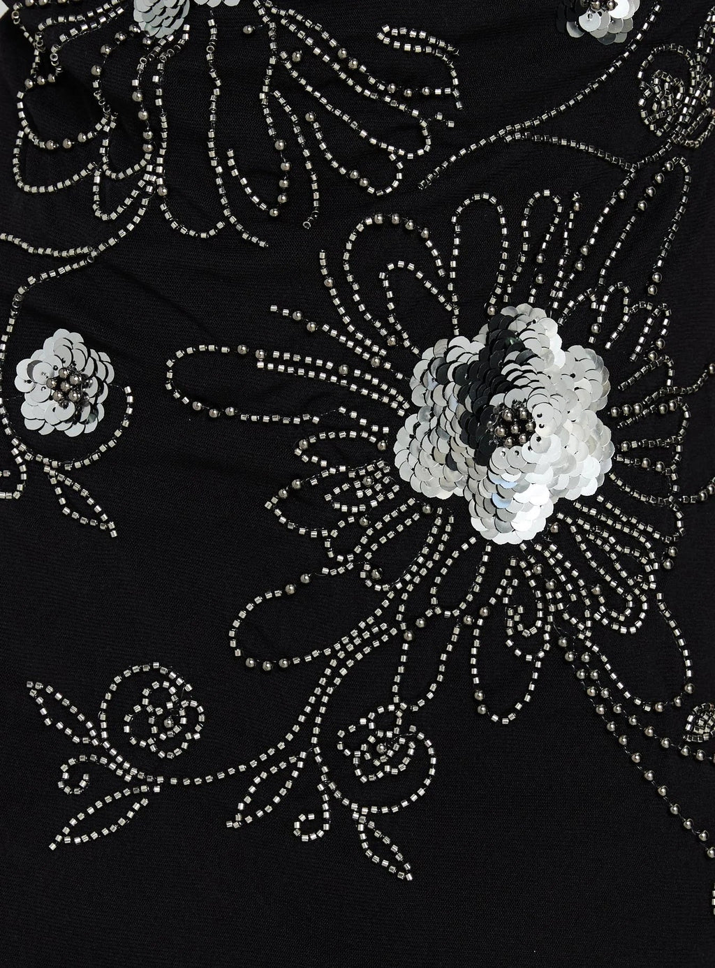 Daphie Beaded Mini Dress Black / Silver