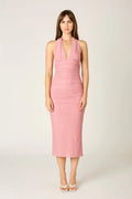 Ruched Mesh Midi Dress
