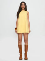 Lorenie Shift Mini Dress Yellow
