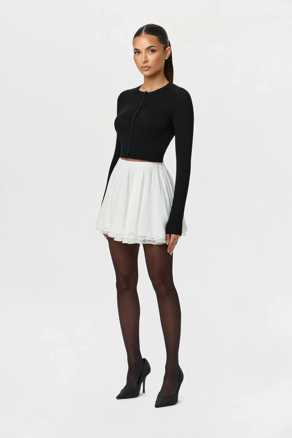 Knit Cropped Cardigan Top
