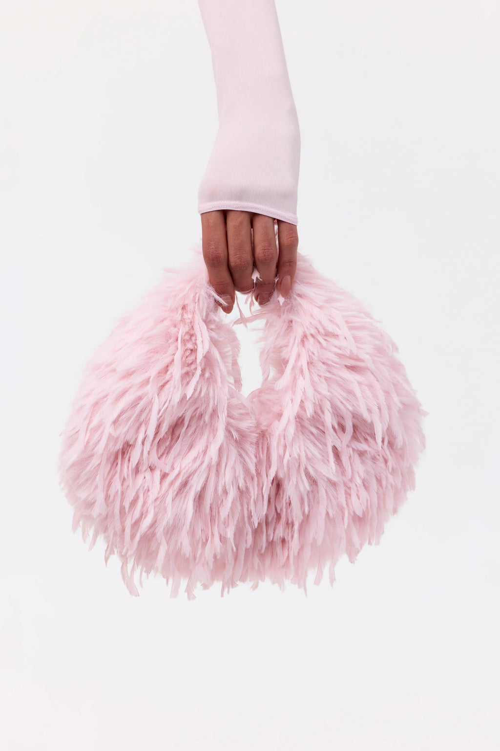 Faux Feather Mini Handbag