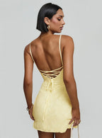 South Of France Mini Dress Yellow Petite