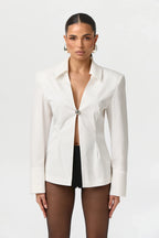 Shirting Open Front Button Top