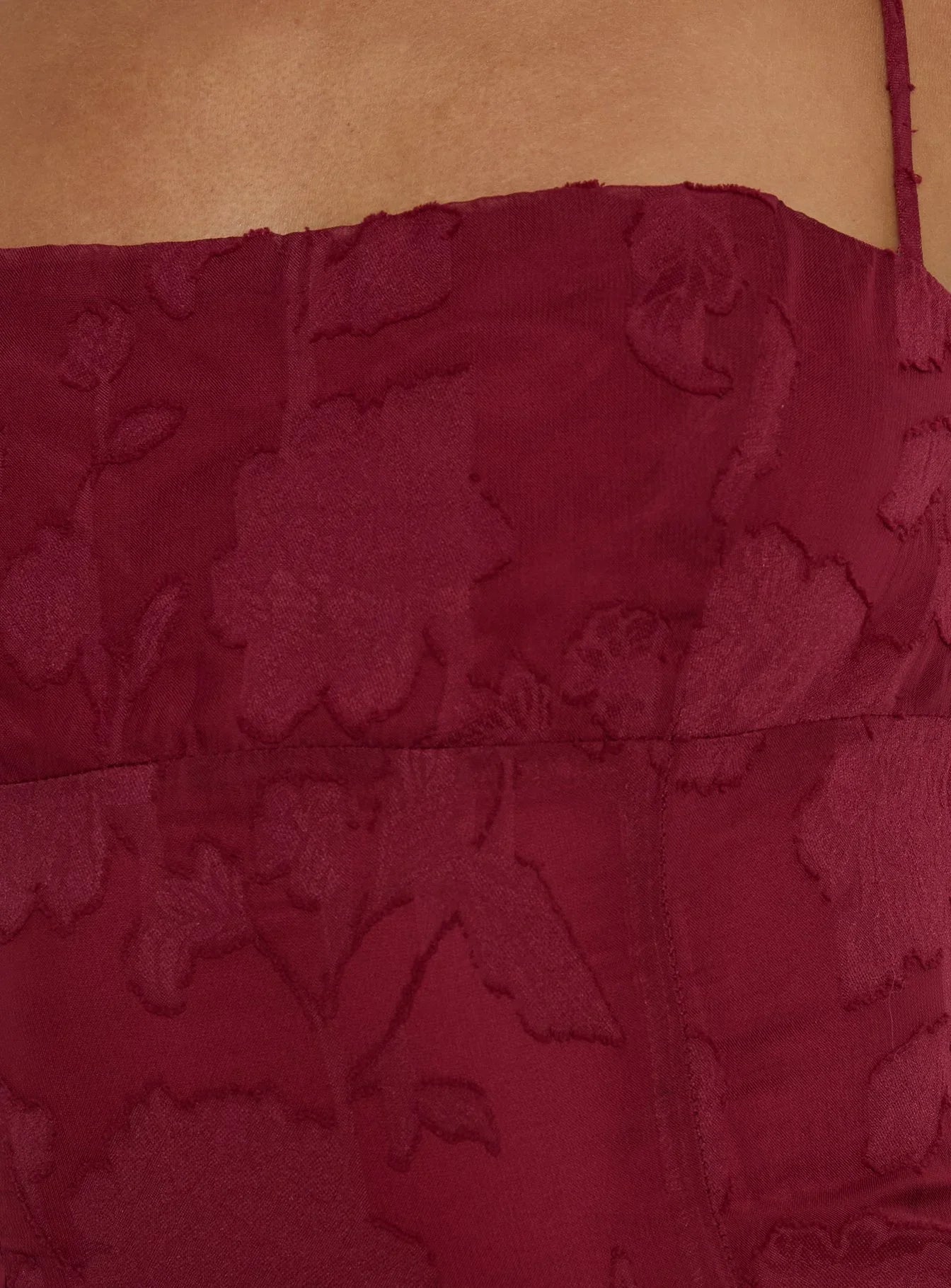 Delamere Mini Dress Burgundy Burnout
