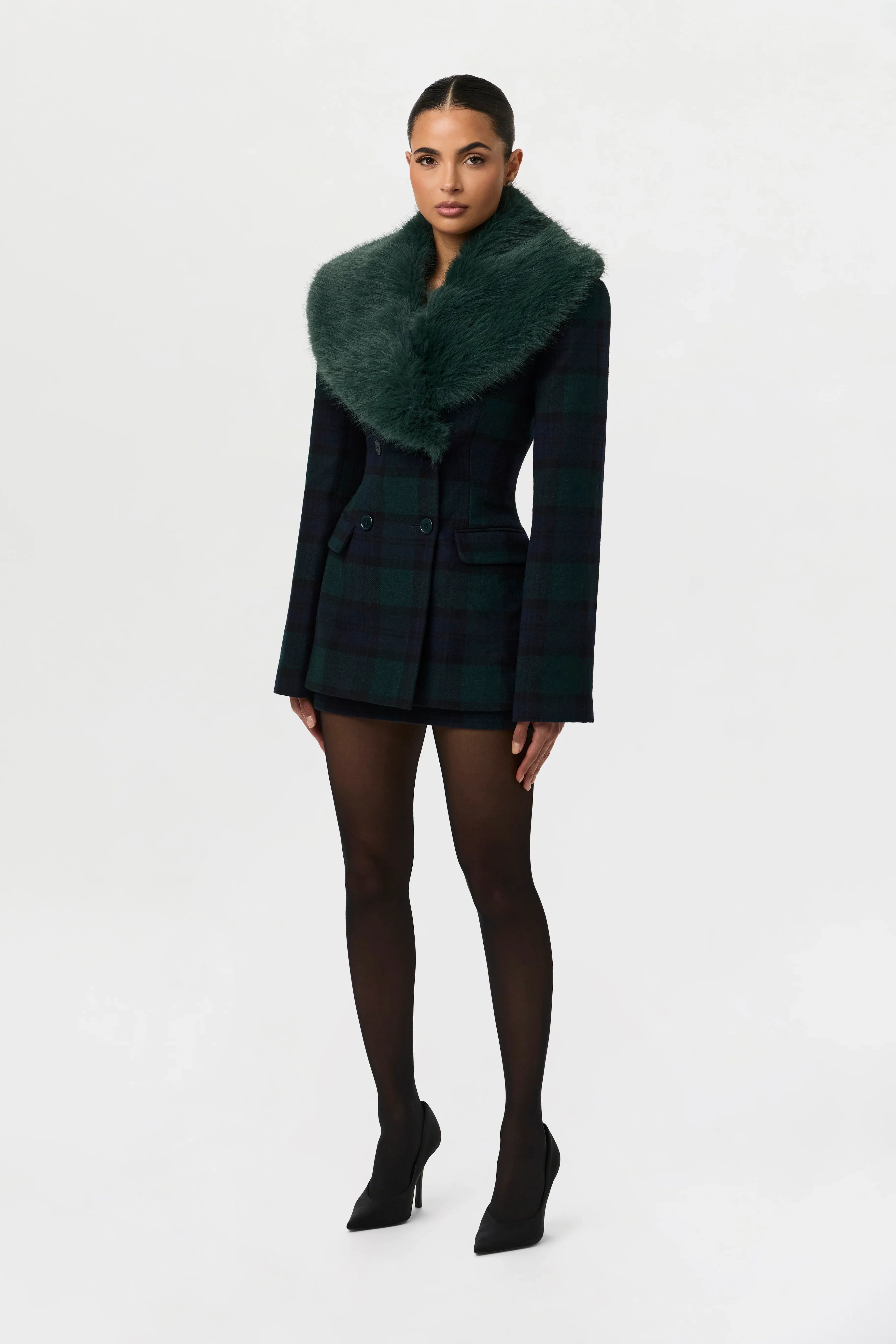 Suiting Plaid Mini Skirt