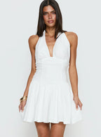 Imojen Halter Mini Dress White
