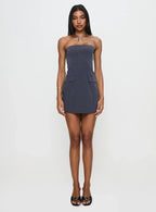 Langdon Strapless Mini Dress Charcoal