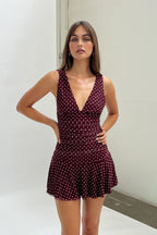 Polka Dot Mesh Mini Dress
