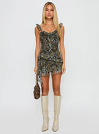 My Lifeline Frill Mini Dress Zebra