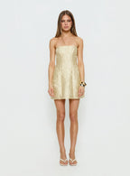 Cross Your Heart Strapless Mini Dress Lemon
