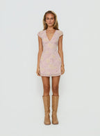 Cannelloni Mini Dress Lilac Floral