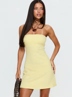 Baseline Strapless Mini Dress Yellow