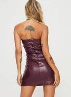 Hailey Strapless Mini Dress Burgundy