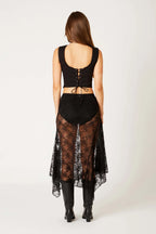 Lace Asymmetrical Midi Skirt